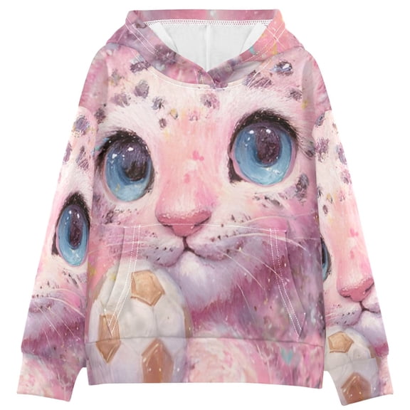 DIXRUYEE Youth Hoodie Pullover Sweatshirt Sparkle Cub & Soccer Printed