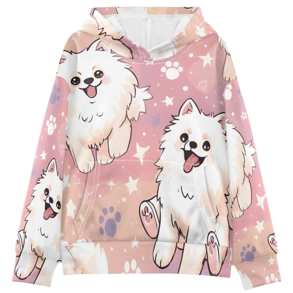 DIXRUYEE Youth Hoodie Pullover Sweatshirt Starry Poms Printed