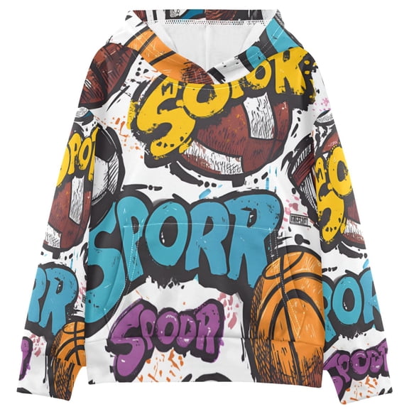 DIXRUYEE Youth Hoodie Pullover Sweatshirt Street Art Sports Printed