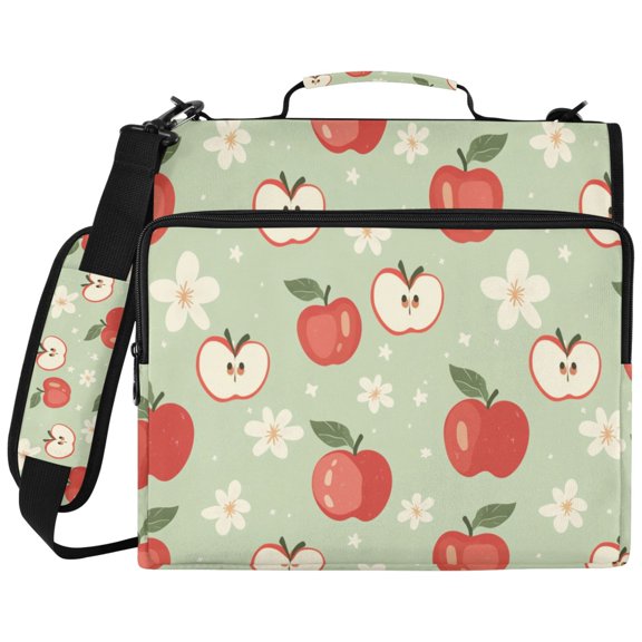 DIXRUYEE Zipper Binder File Keeper Documents Organized-Apple Flower Pattern Of Pattern