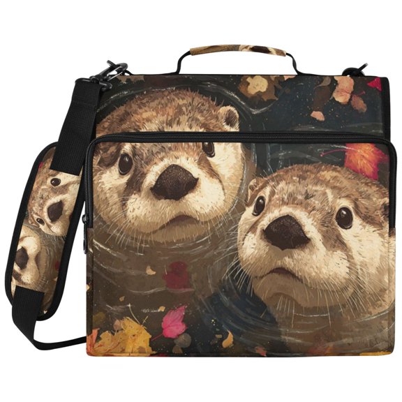 DIXRUYEE Zipper Binder File Keeper Documents Organized-Autumn Otter Oasis Of Pattern