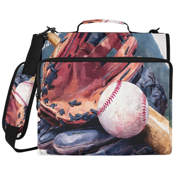 DIXRUYEE Zipper Binder File Keeper Documents Organized-Baseball Kit Pattern Of Pattern