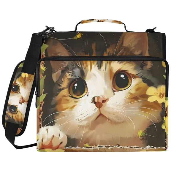 DIXRUYEE Zipper Binder File Keeper Documents Organized-Cat Cardboard Box Of Pattern
