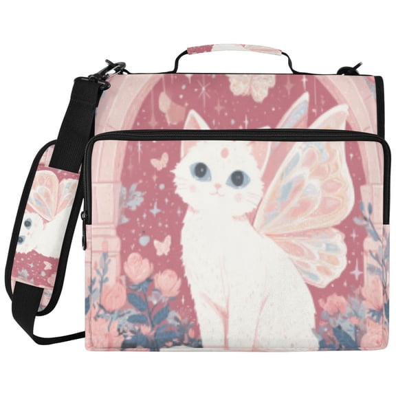 DIXRUYEE Zipper Binder File Keeper Documents Organized-Fairy Cat's Rose Arch Of Pattern