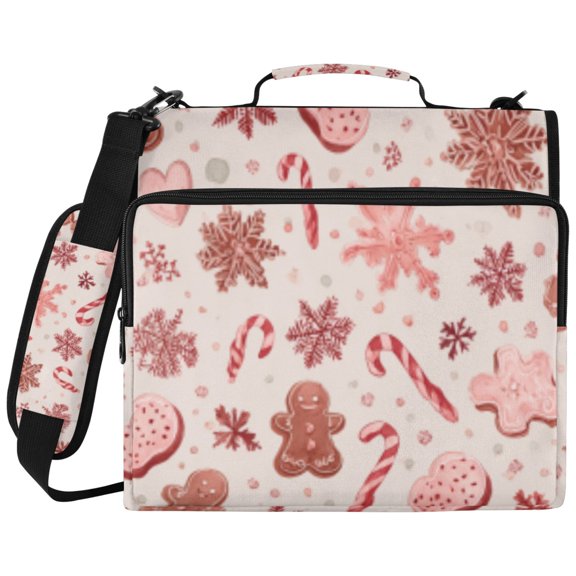 DIXRUYEE Zipper Binder File Keeper Documents Organized-Festive Cookie & Candy Collage Of Pattern
