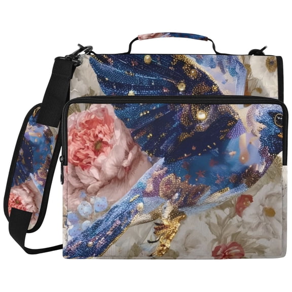 DIXRUYEE Zipper Binder File Keeper Documents Organized-Floral Sky Messenger Of Pattern