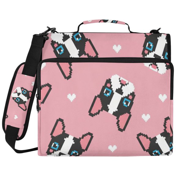 DIXRUYEE Zipper Binder File Keeper Documents Organized-French Bulldog Dog Heart Of Pattern