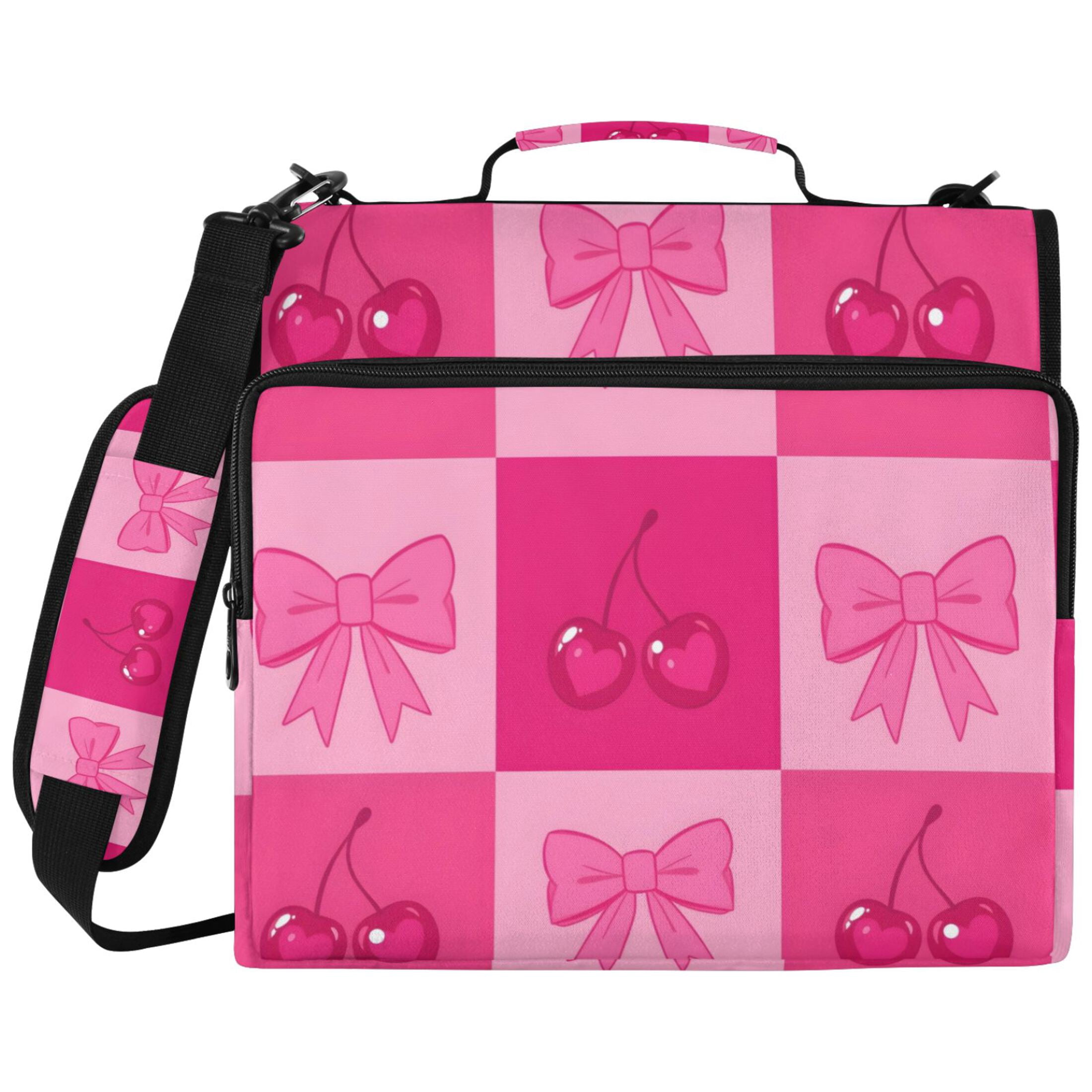 DIXRUYEE Zipper Binder File Keeper Documents Organized-Love Cherry Grid ...