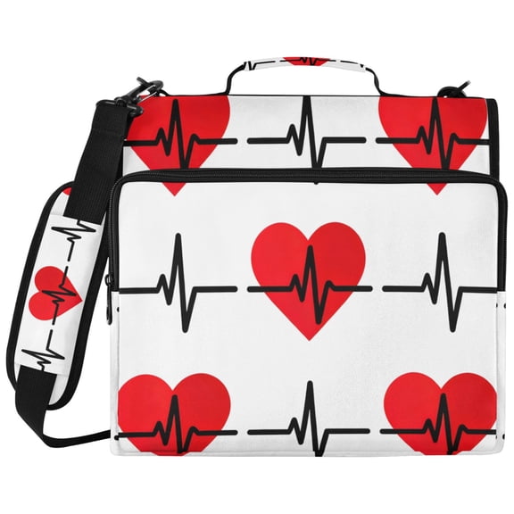 DIXRUYEE Zipper Binder File Keeper Documents Organized-Love Heart Electric Wire Pattern Of Pattern