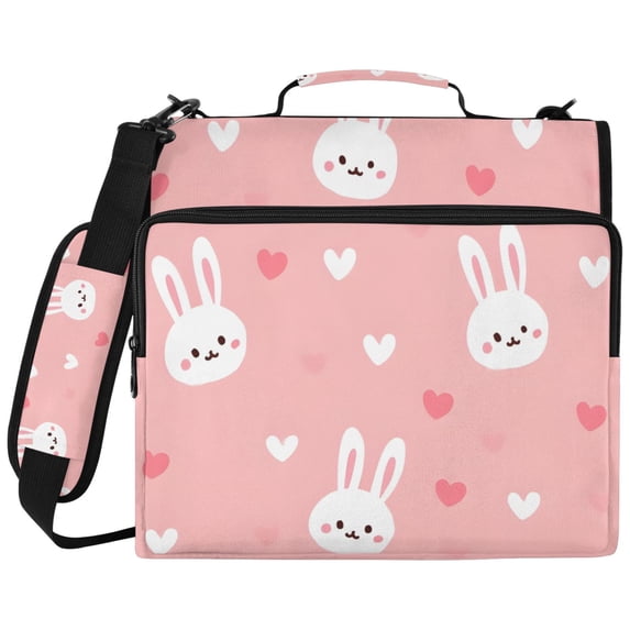 DIXRUYEE Zipper Binder File Keeper Documents Organized-Rabbit Head Pattern Of Pattern