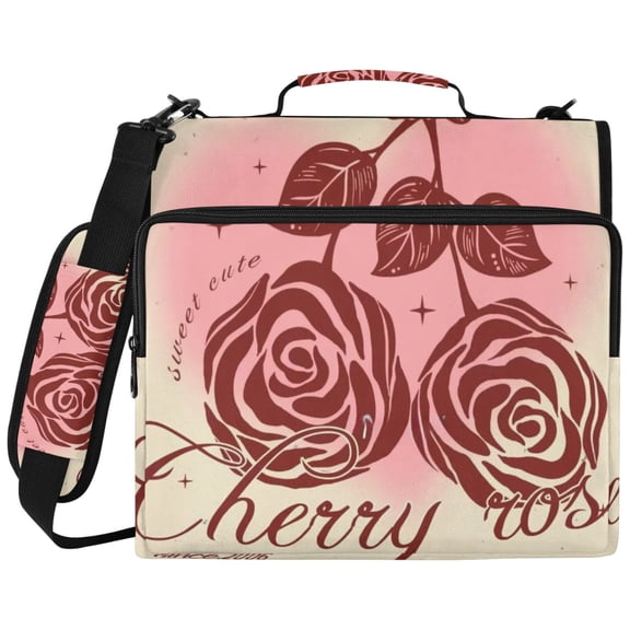 DIXRUYEE Zipper Binder File Keeper Documents Organized-Rose Script Of Pattern