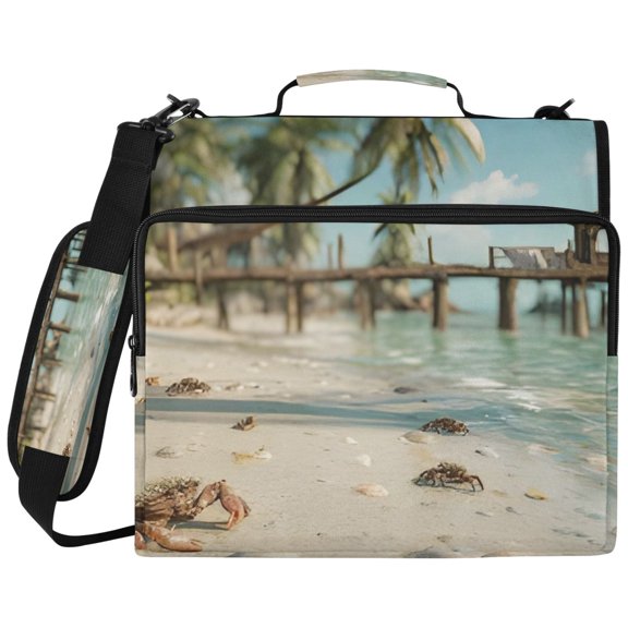 DIXRUYEE Zipper Binder File Keeper Documents Organized-Tropical Pier Of Pattern