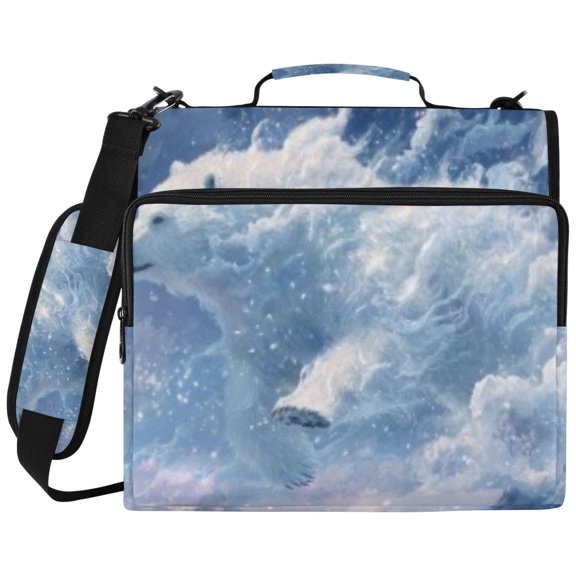 DIXRUYEE Zipper Binder File Keeper Documents Organized-Wave Polar Bear Of Pattern