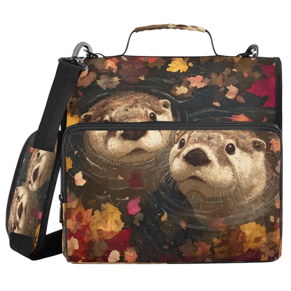 DIXRUYEE Zipper Binder trapper keeper Documents Organized Autumn Otter Oasis Printed