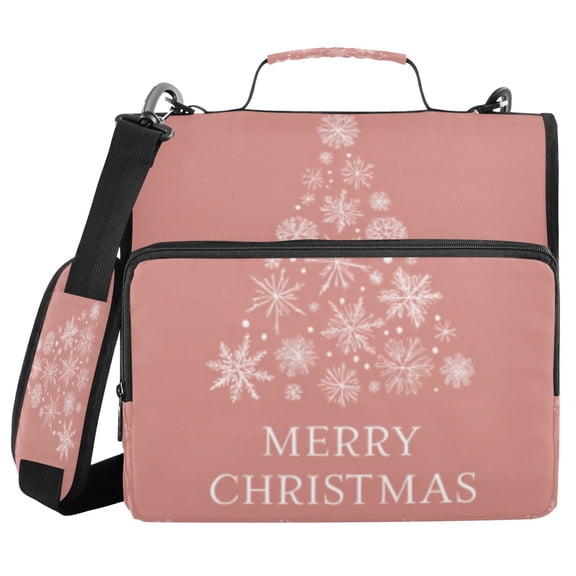 DIXRUYEE Zipper Binder trapper keeper Documents Organized Blush Christmas Tree Glow Printed