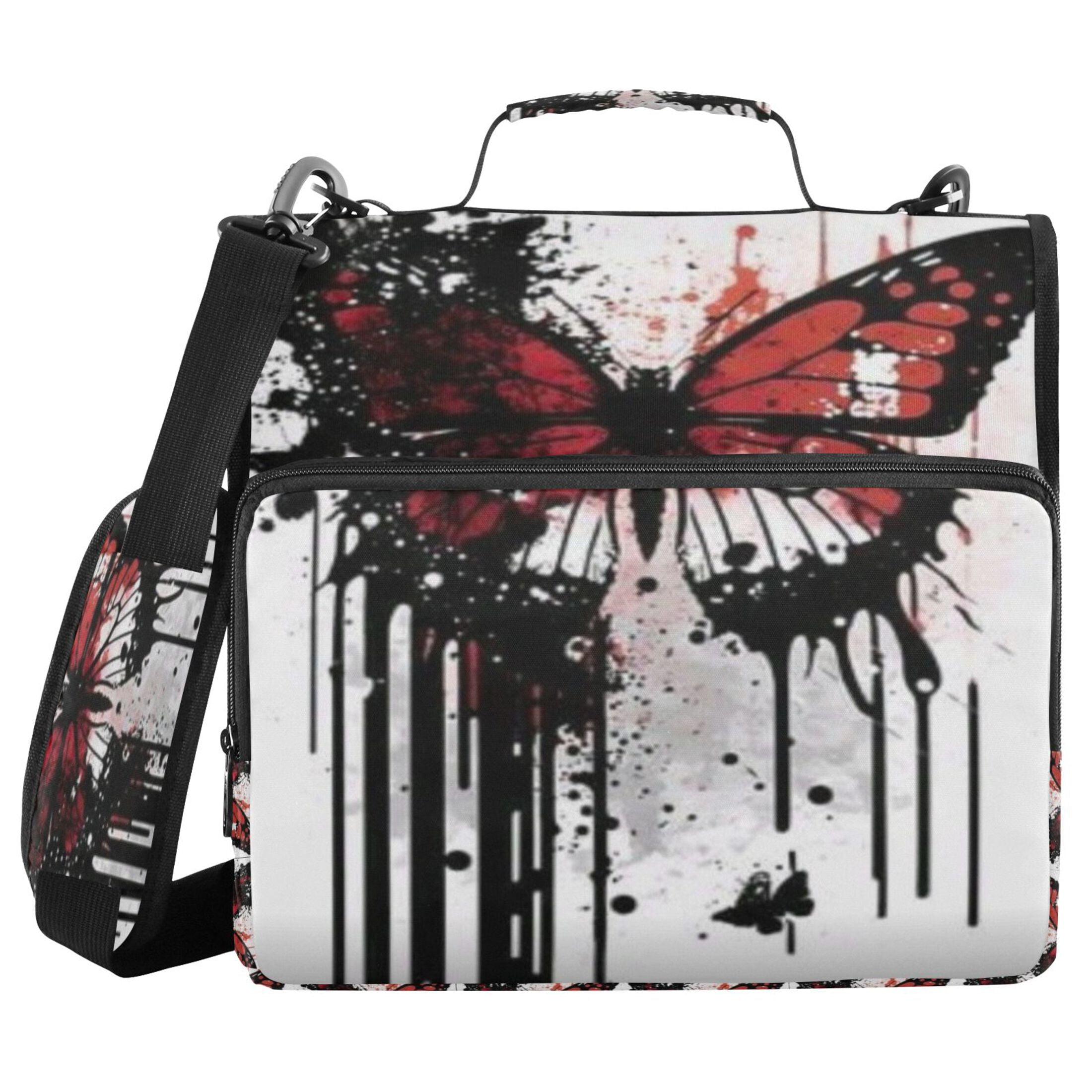 DIXRUYEE Zipper Binder trapper keeper Documents Organized Butterfly's Fiery Dance Printed