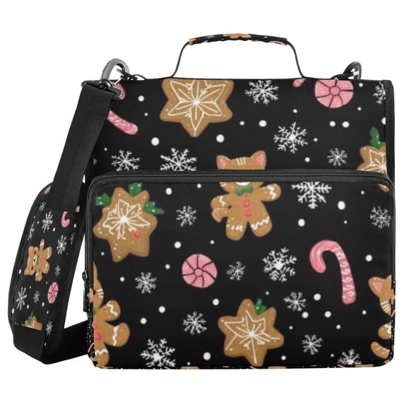 DIXRUYEE Zipper Binder trapper keeper Documents Organized Cat Cookie Holiday Printed