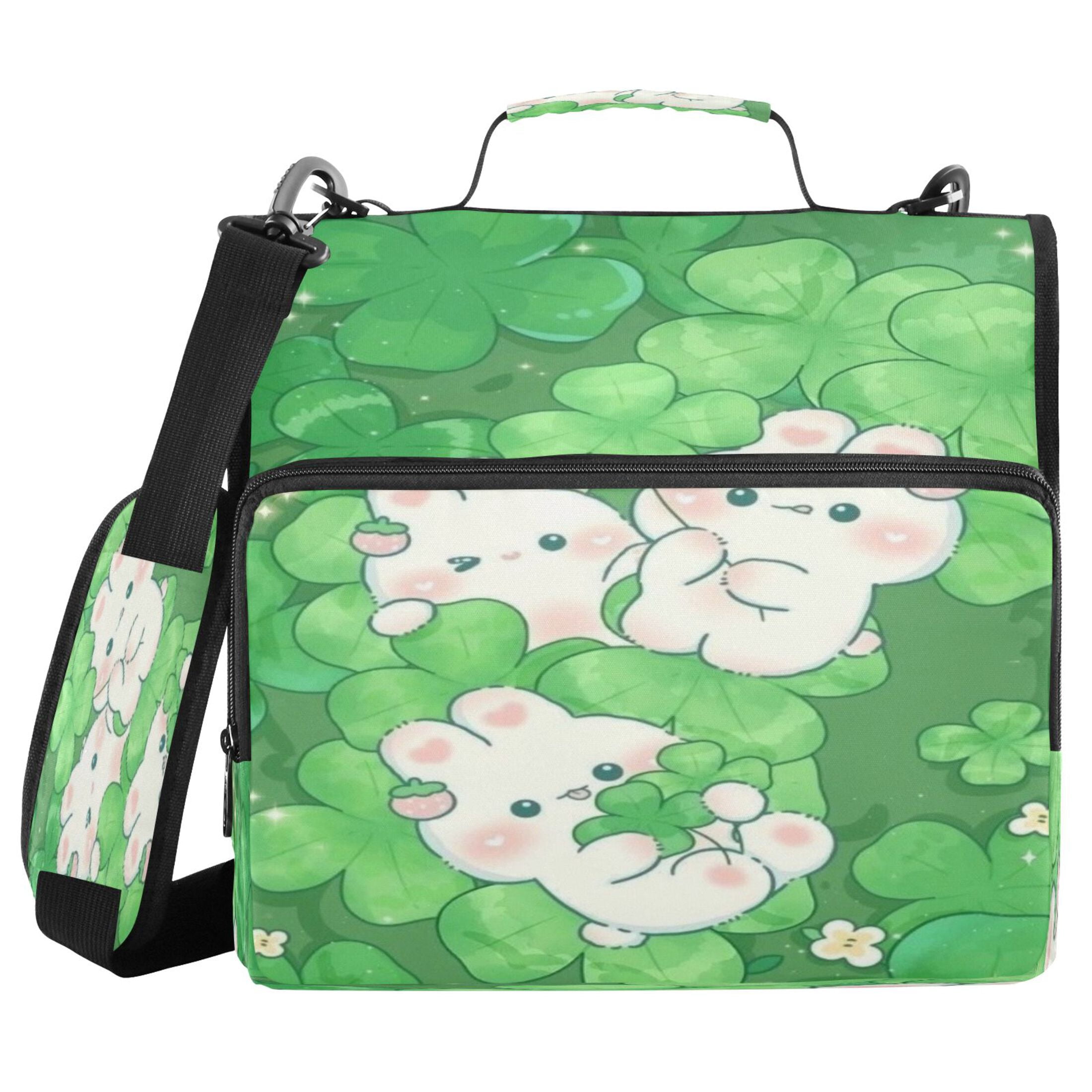 DIXRUYEE Zipper Binder trapper keeper Documents Organized Clover Crew Printed