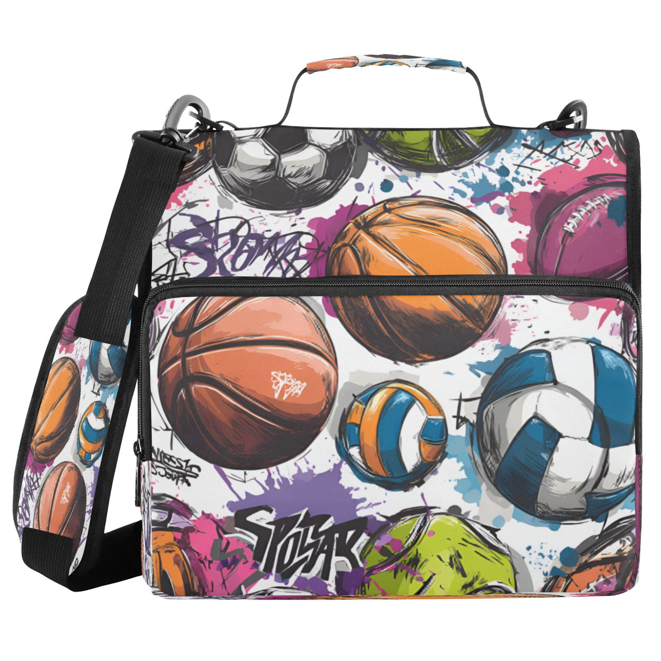 DIXRUYEE Zipper Binder trapper keeper Documents Organized Colorful Street Art Sports Printed