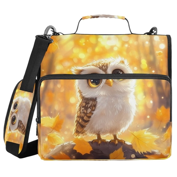 DIXRUYEE Zipper BinderTrapper of keeper Documents Organized Design Autumns Wise Little Owl Printed
