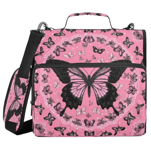 DIXRUYEE Zipper Binder trapper keeper Documents Organized Design Butterfly Ballet Printed