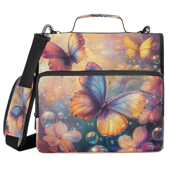 DIXRUYEE Zipper BinderTrapper of keeper Documents Organized Design Butterfly Serenade Printed