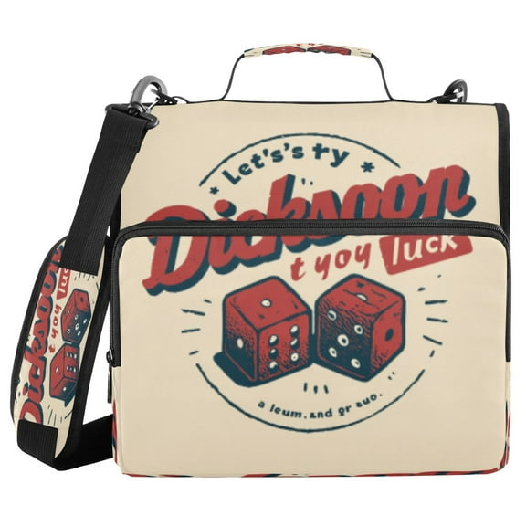DIXRUYEE Zipper Binder trapper keeper Documents Organized Design Chance & Luck Printed