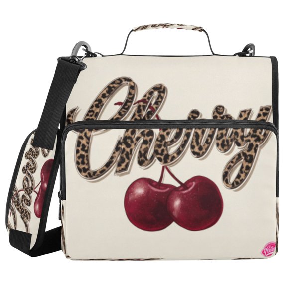 DIXRUYEE Zipper Binder trapper keeper Documents Organized Design Cherry Charm Printed