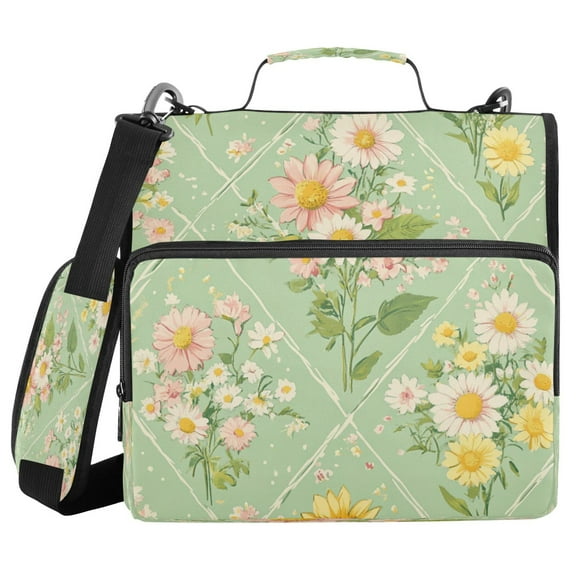 DIXRUYEE Zipper BinderTrapper of keeper Documents Organized Design Daisy Delight Printed