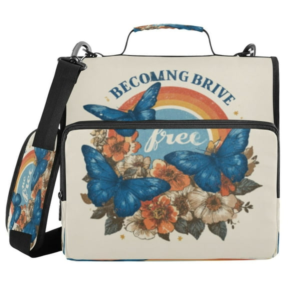 DIXRUYEE Zipper Binder trapper keeper Documents Organized Design Fly with Courage Printed