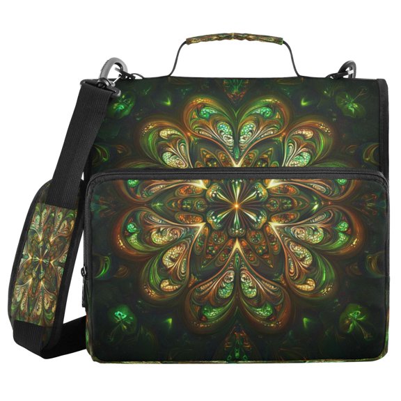 DIXRUYEE Zipper BinderTrapper of keeper Documents Organized Design Fractal Floral Mandala Printed