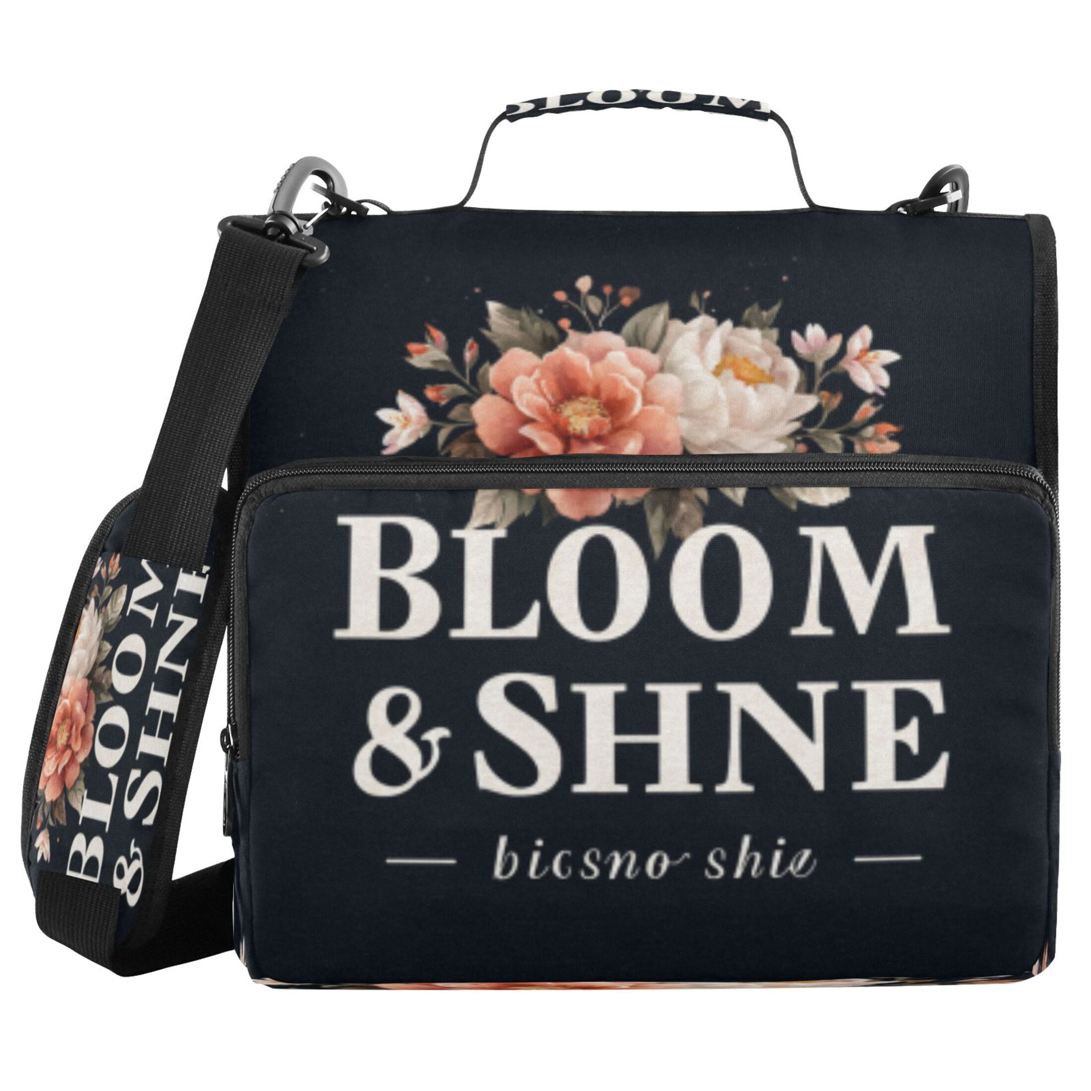 DIXRUYEE Zipper Binder trapper keeper Documents Organized Design Glow & Blossom Printed