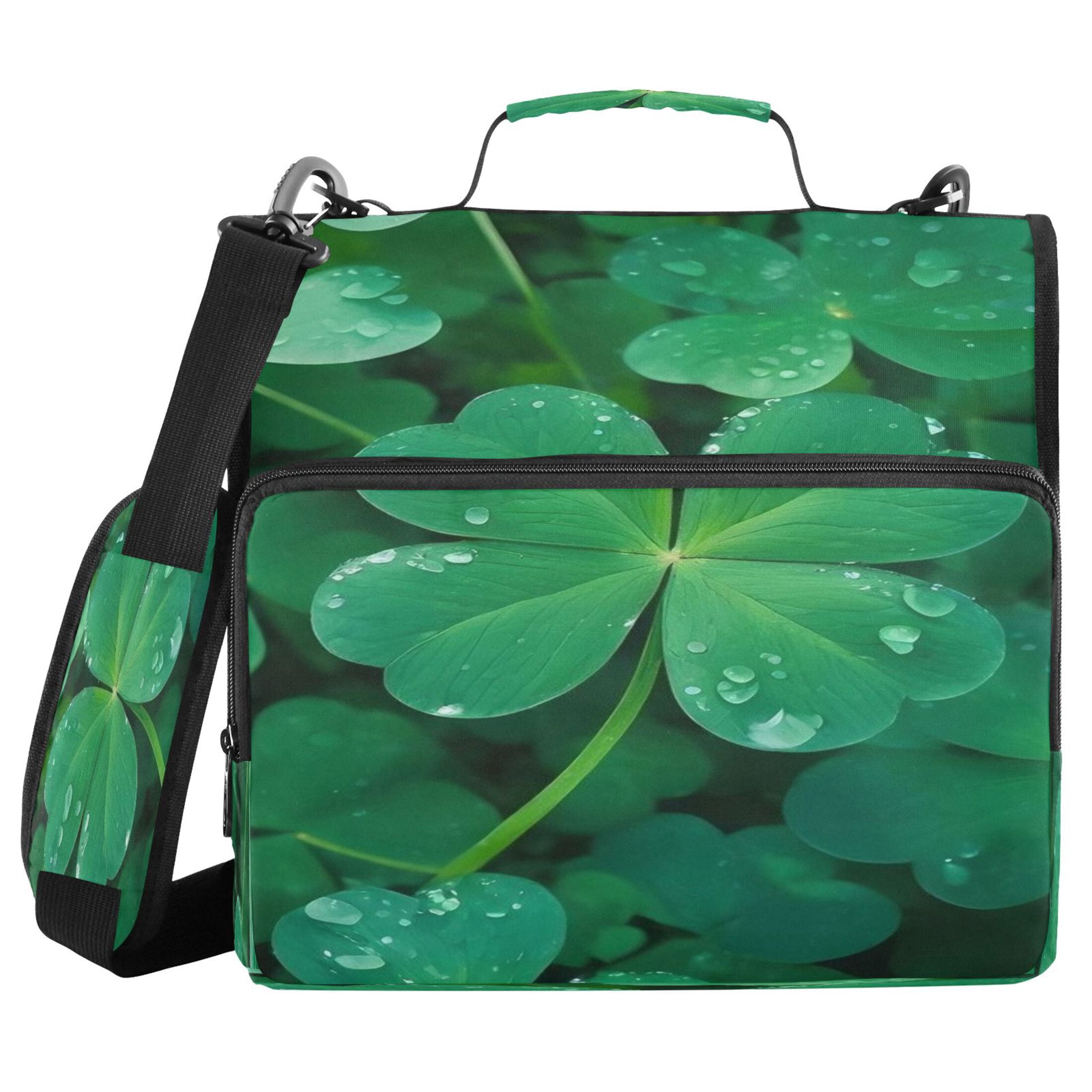 DIXRUYEE Zipper Binder trapper keeper Documents Organized Design Lucky Leaves Printed