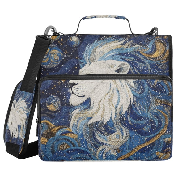 DIXRUYEE Zipper BinderTrapper of keeper Documents Organized Design Majestic Nebula Mane Printed
