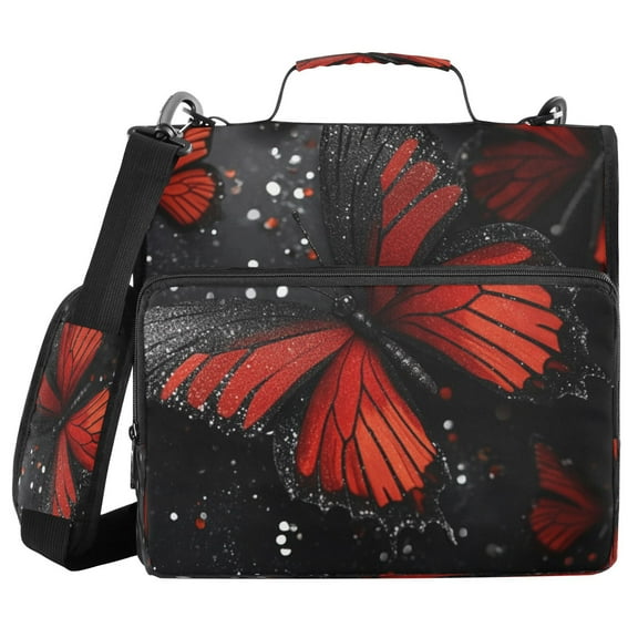 DIXRUYEE Zipper BinderTrapper of keeper Documents Organized Design Midnight Splendor Printed