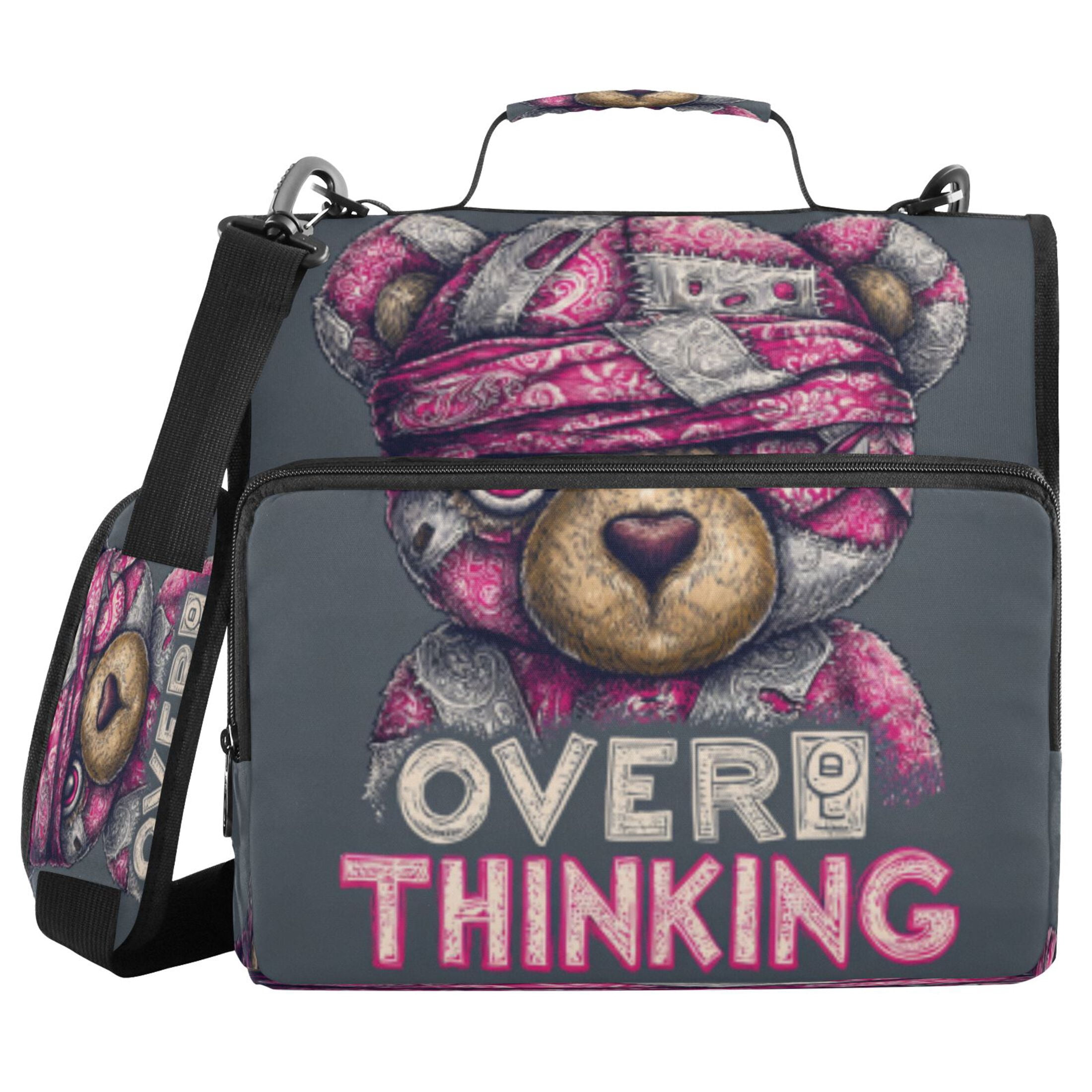 DIXRUYEE Zipper Binder trapper keeper Documents Organized Design Pink Dream Bear Printed