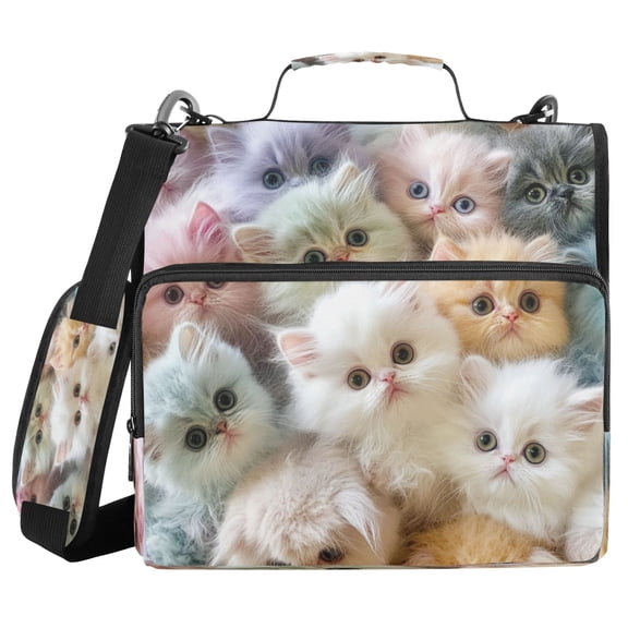 DIXRUYEE Zipper BinderTrapper of keeper Documents Organized Design Rainbow Songbird in A Fantasy Meadow Printed