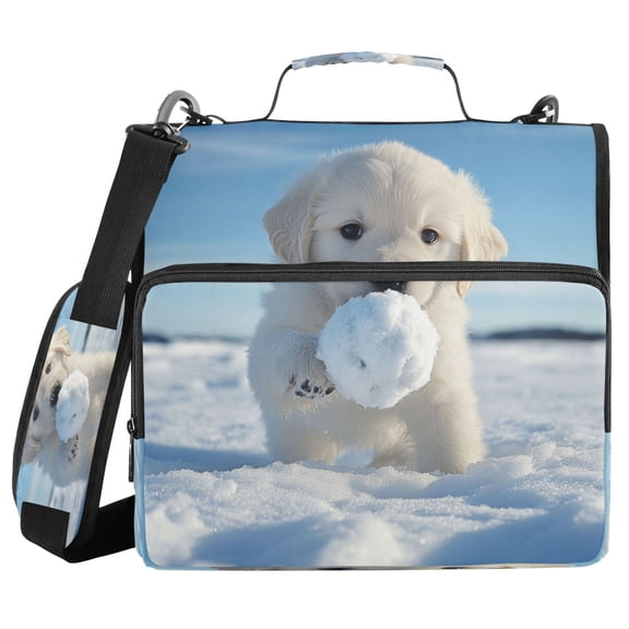 DIXRUYEE Zipper BinderTrapper of keeper Documents Organized Design Snowball Chaser Printed