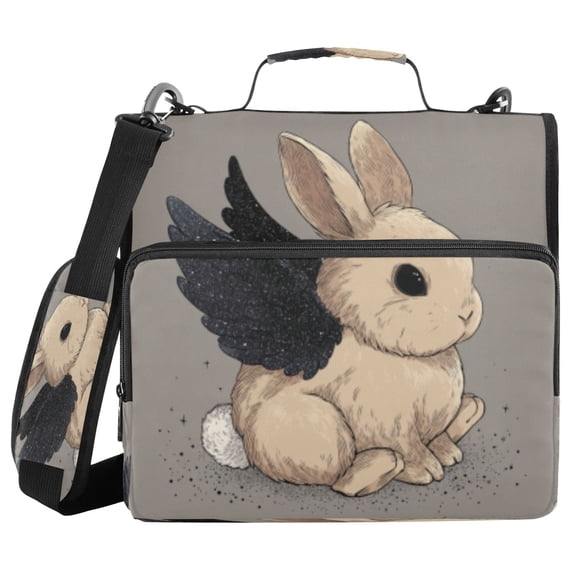 DIXRUYEE Zipper Binder trapper keeper Documents Organized Design Star - Winged Bunny Printed