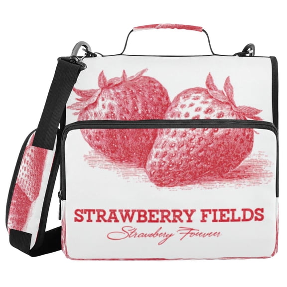 DIXRUYEE Zipper Binder trapper keeper Documents Organized Design Sweetheart Strawberry Printed