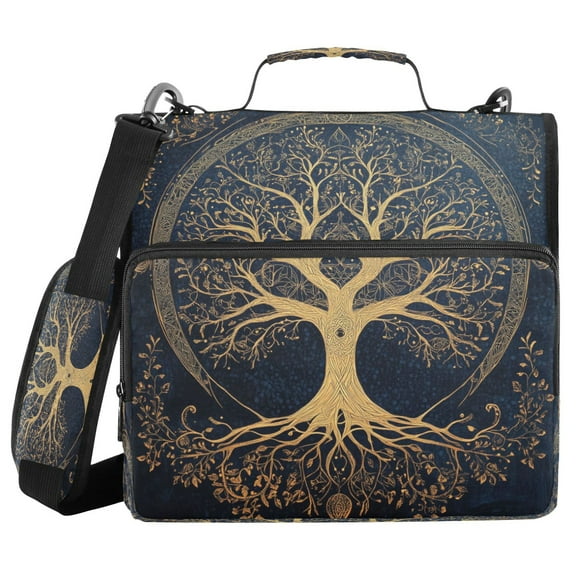 DIXRUYEE Zipper BinderTrapper of keeper Documents Organized Design Tree Of Life Mandala Printed