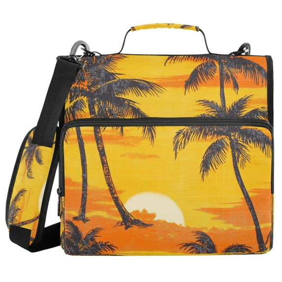 DIXRUYEE Zipper BinderTrapper of keeper Documents Organized Design Tropical Sunset Serenity Printed