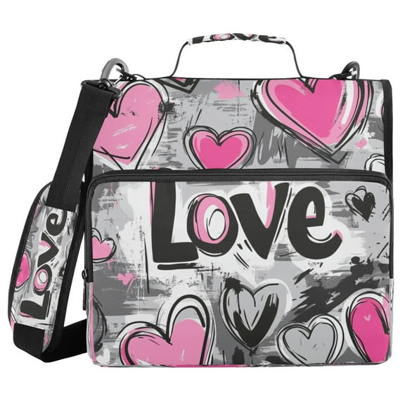 DIXRUYEE Zipper BinderTrapper of keeper Documents Organized Design Whimsical Love Garden Printed