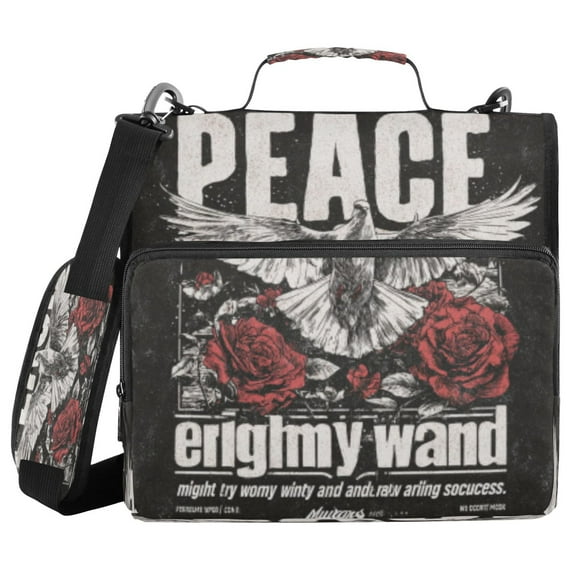 DIXRUYEE Zipper Binder trapper keeper Documents Organized Design Winged Serenity Printed