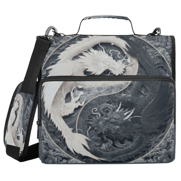 DIXRUYEE Zipper Binder trapper keeper Documents Organized Dragon and Moon Maze Printed