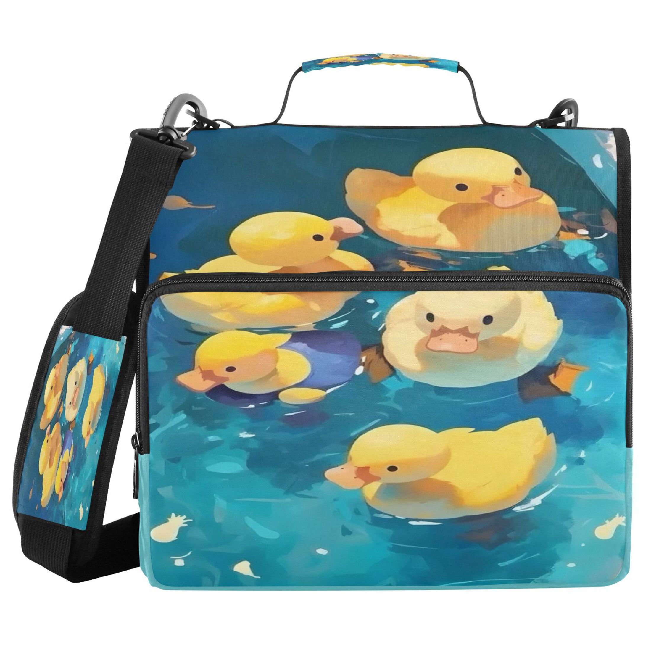 DIXRUYEE Zipper Binder trapper keeper Documents Organized Duckling Dip Printed