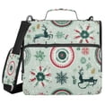 thumbnail image 1 of DIXRUYEE Zipper Binder trapper keeper Documents Organized Festive Folk Reindeer Roundel Printed, 1 of 8