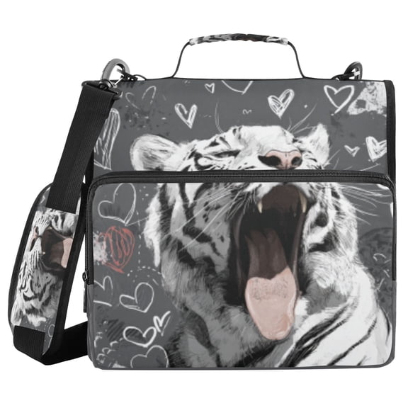 DIXRUYEE Zipper Binder trapper keeper Documents Organized Imgi_90_ffyy4_a_cute_tiger_yawns_its_mouth_wide_open_with_its_tongue_ou_3357d3f9-0c93-46b3-936e-02b9 Printed