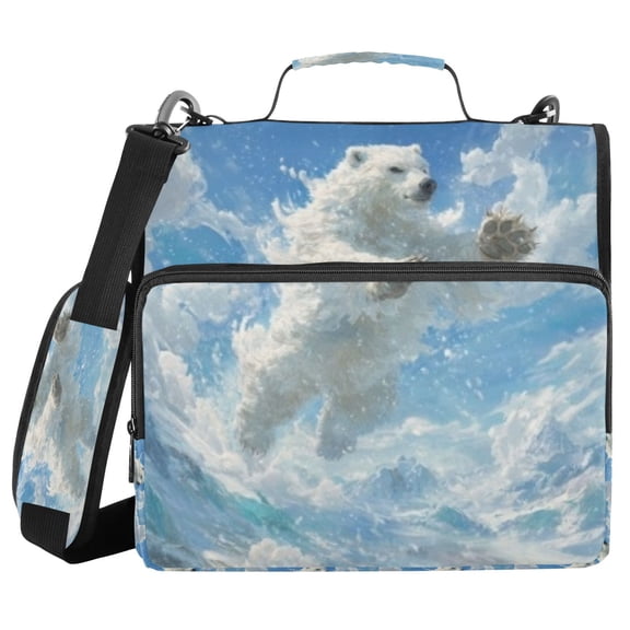 DIXRUYEE Zipper Binder trapper keeper Documents Organized Leap Polar Bear Printed