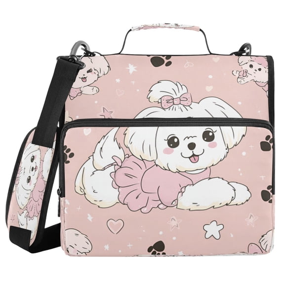 DIXRUYEE Zipper Binder trapper keeper Documents Organized Pastel Poodle Dreams Printed